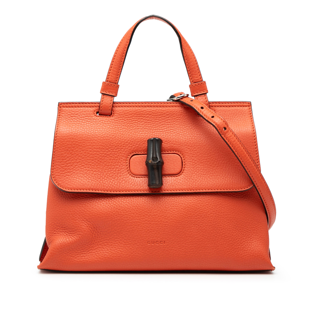 Pre-Loved Gucci Small Calfskin Bamboo Daily Satchel